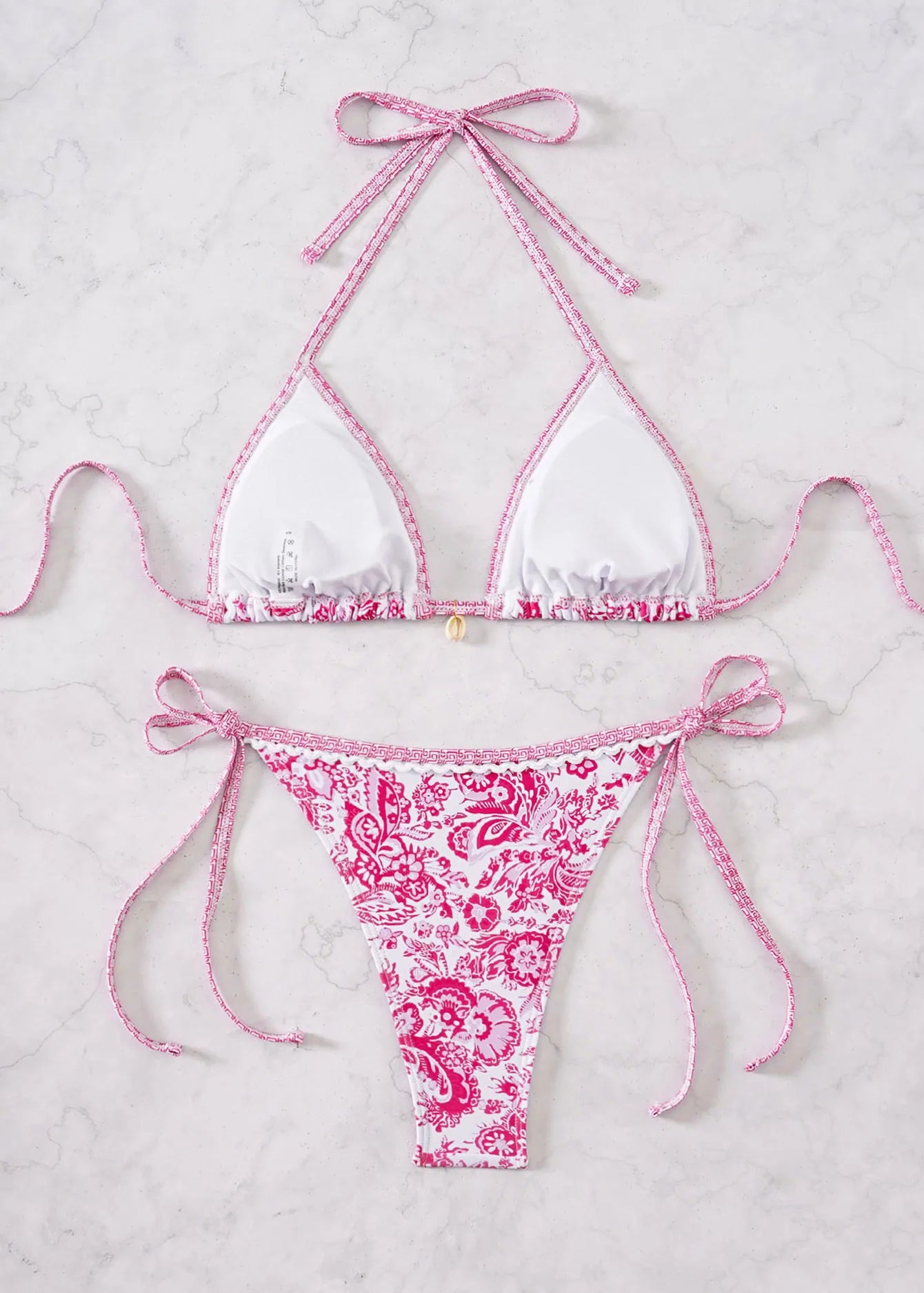 "2026 New Triangle Bikini Set - Floral Print Push Up Swimsuit & Brazilian Bottoms"