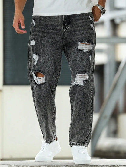 Men's Ripped Jeans for Dark Gray Street Style. Casual trend. by ChrissysEye