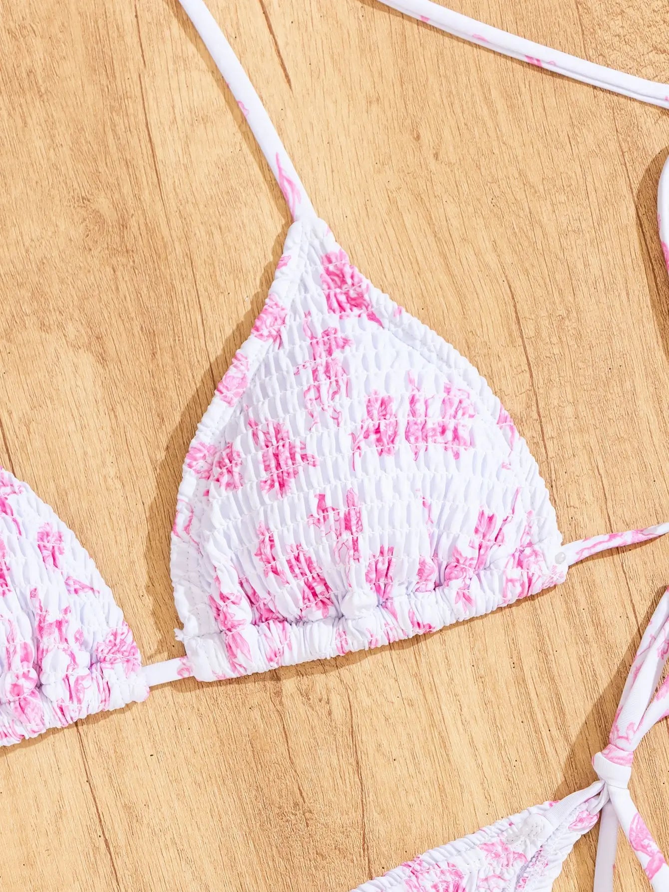 "2026 New Triangle Bikini Set - Floral Print Push Up Swimsuit & Brazilian Bottoms"