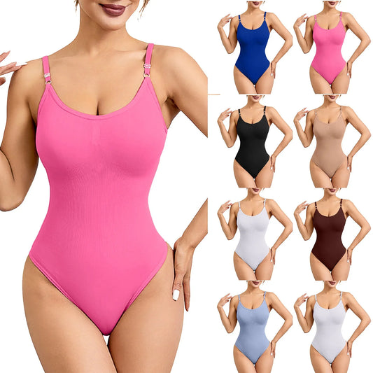 Classic Soft and Cozy Seamless Tight One-piece Swimming Clothes Female Basic Solid Color Adjustable Strap Thin Swimwear