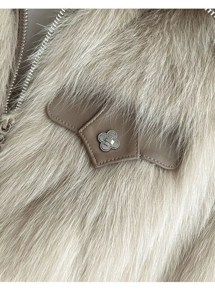 Chic Polo Collar Loose Fur Coat Women Clothing Winter Coat Faux Fox Fur Plush Short Jackets Women Tops - Chrissy's Eye