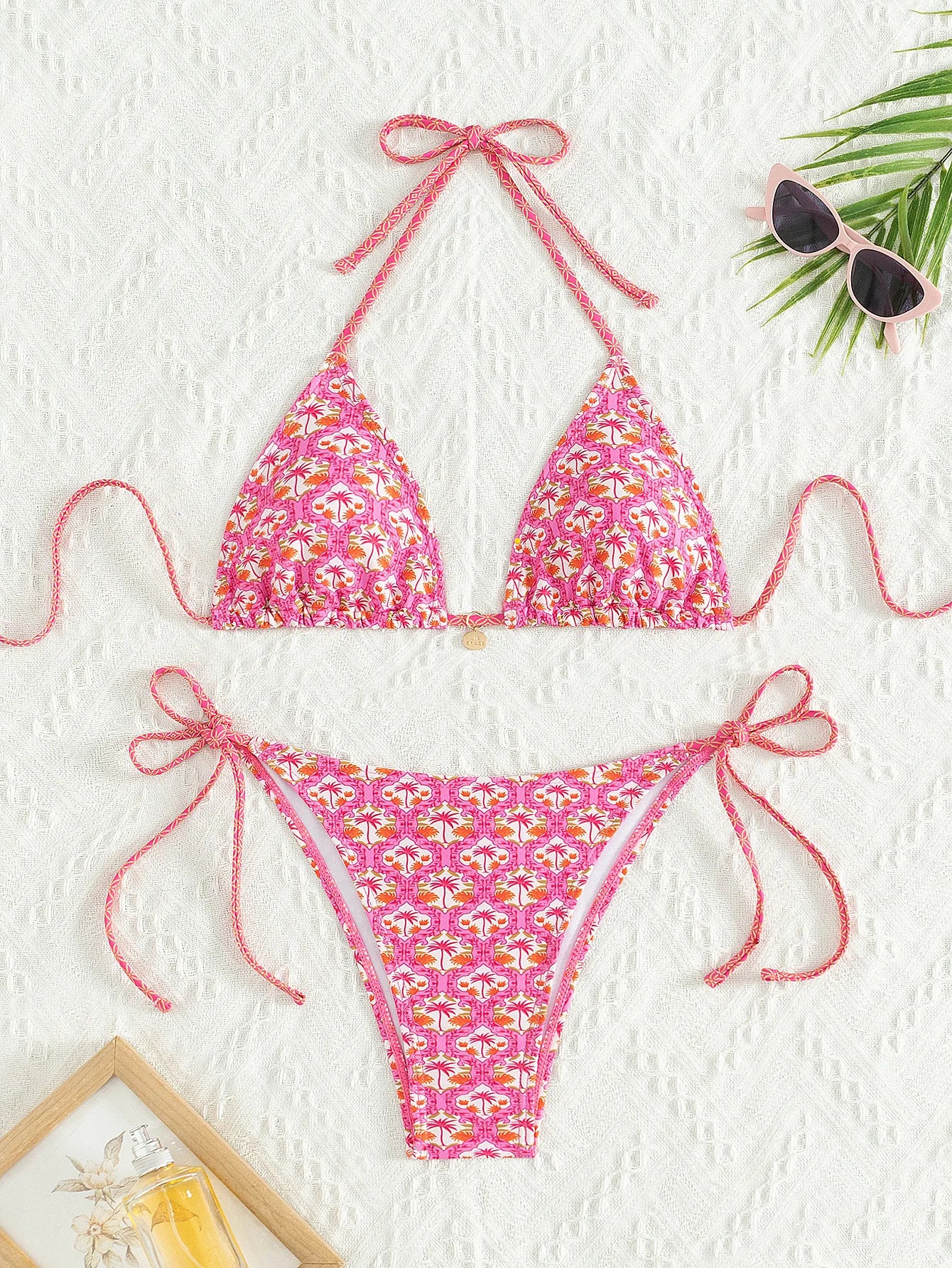 "2026 New Triangle Bikini Set - Floral Print Push Up Swimsuit & Brazilian Bottoms"
