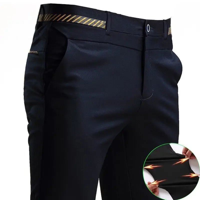 Men's non-ironing stretchy office trousers slim fit - Chrissy's Eye