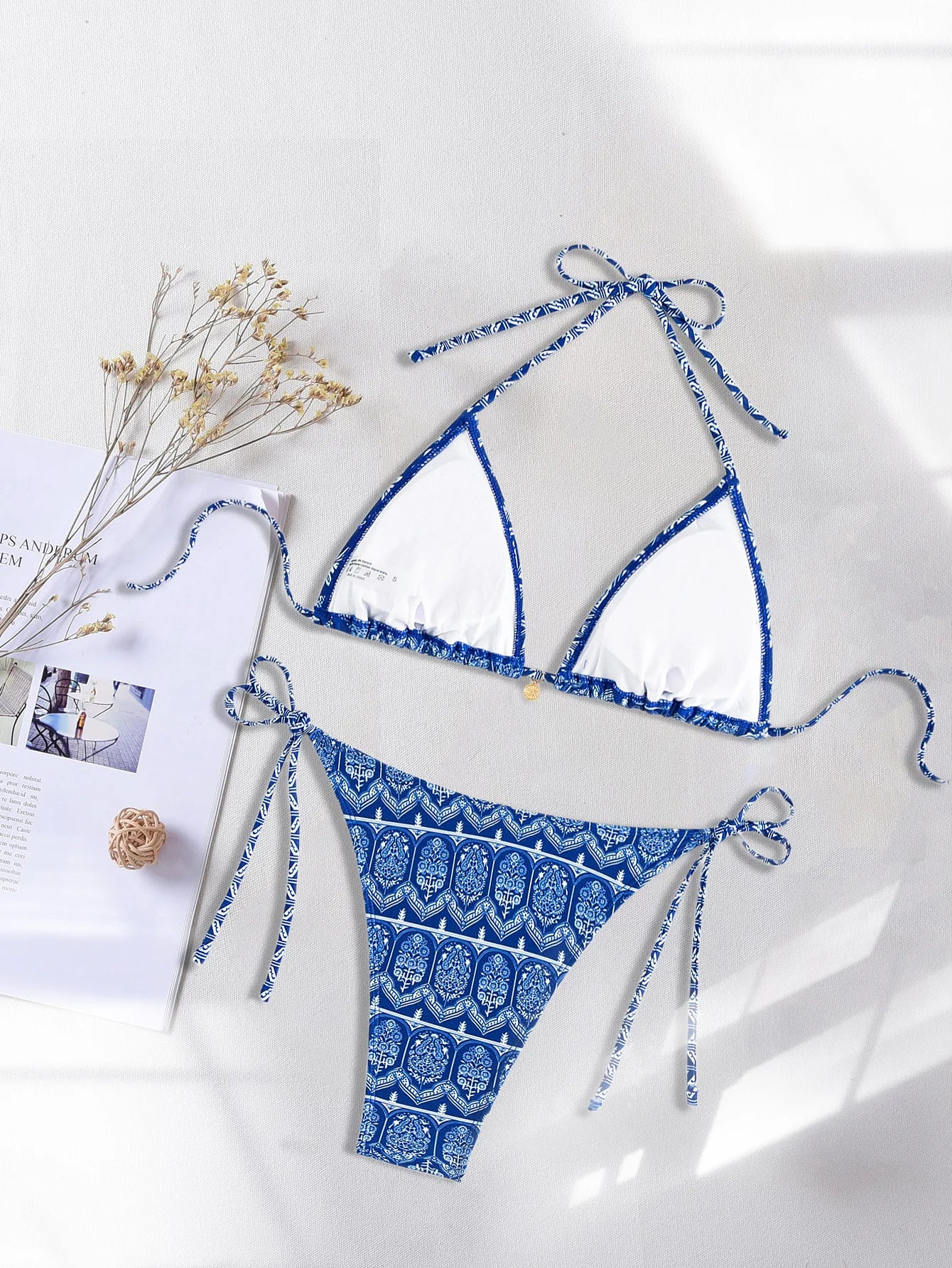 "2026 New Triangle Bikini Set - Floral Print Push Up Swimsuit & Brazilian Bottoms"