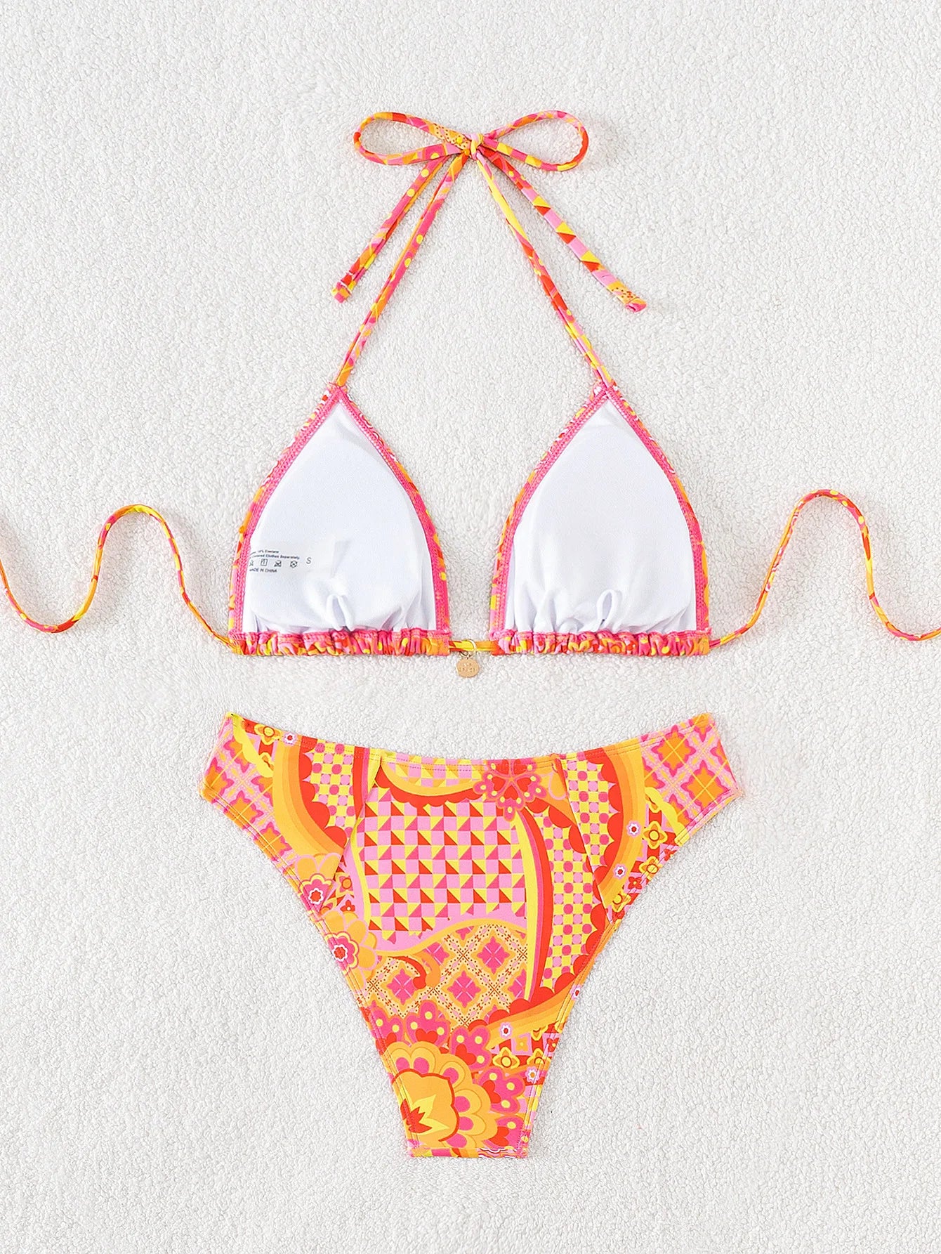 "2026 New Triangle Bikini Set - Floral Print Push Up Swimsuit & Brazilian Bottoms"