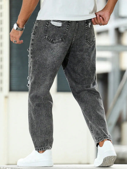 Men's Ripped Jeans for Dark Gray Street Style. Casual trend. by ChrissysEye