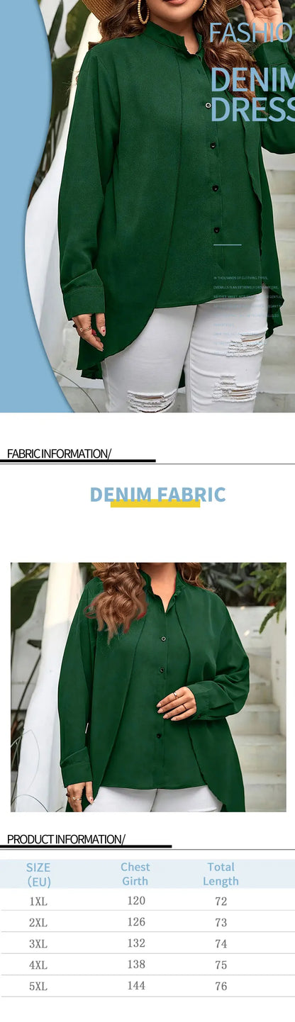 Women's oversized woven solid color spring/summer casual shirt