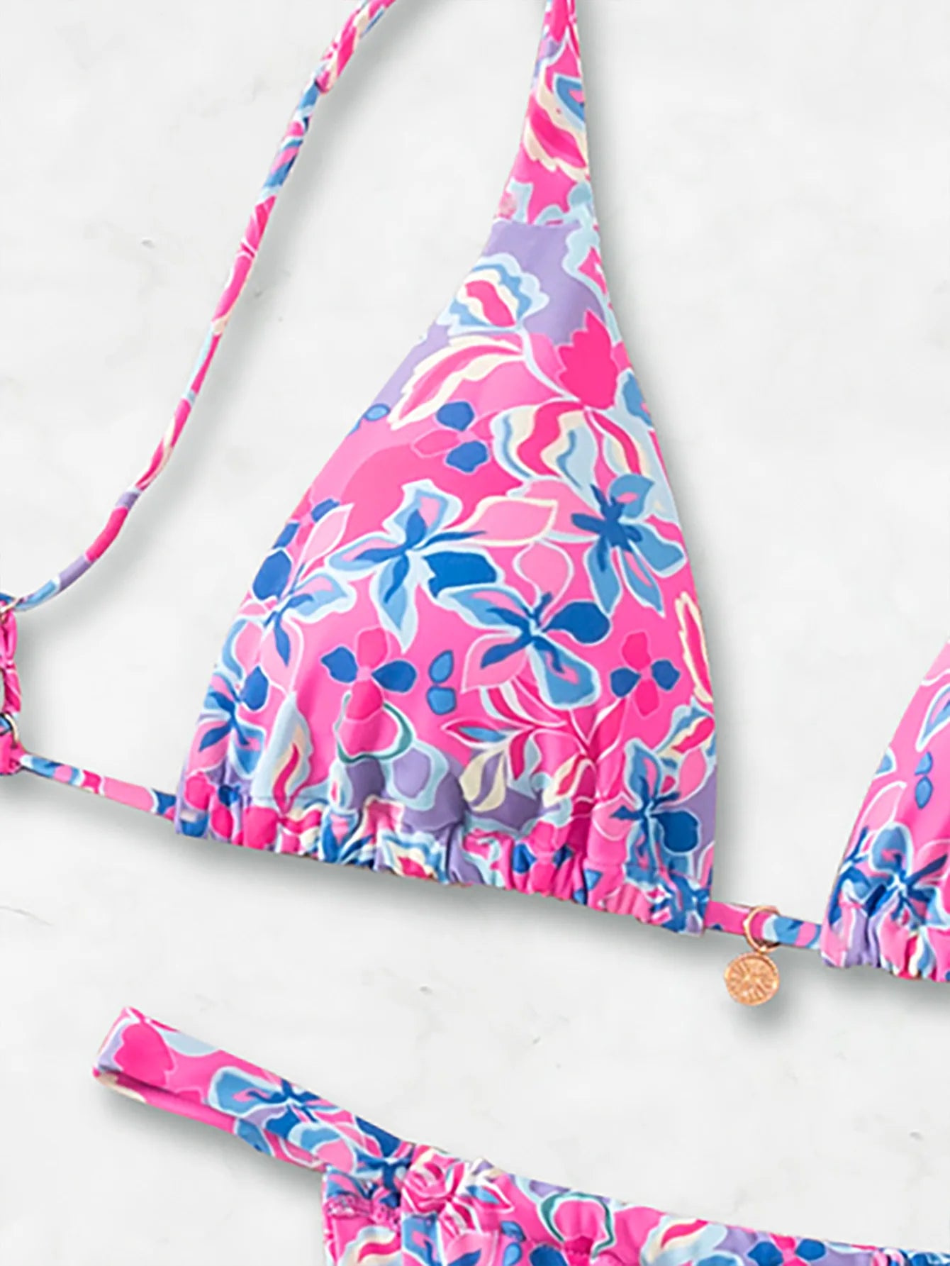 "2026 New Triangle Bikini Set - Floral Print Push Up Swimsuit & Brazilian Bottoms"