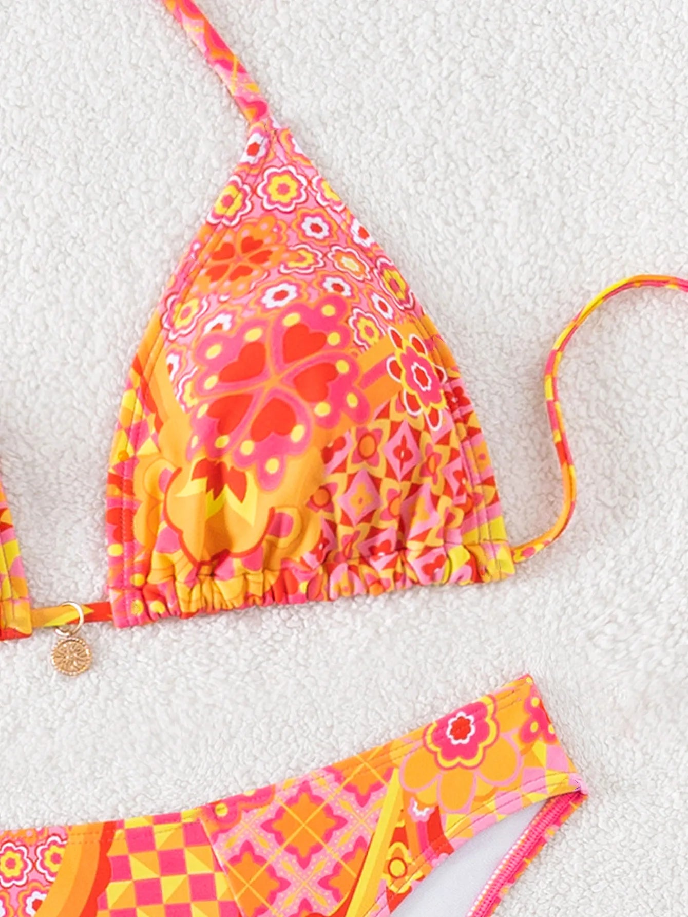 "2026 New Triangle Bikini Set - Floral Print Push Up Swimsuit & Brazilian Bottoms"