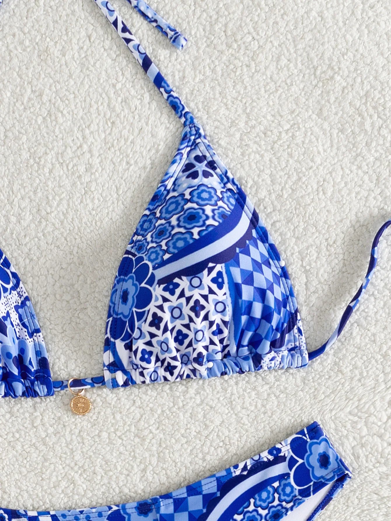 "2026 New Triangle Bikini Set - Floral Print Push Up Swimsuit & Brazilian Bottoms"