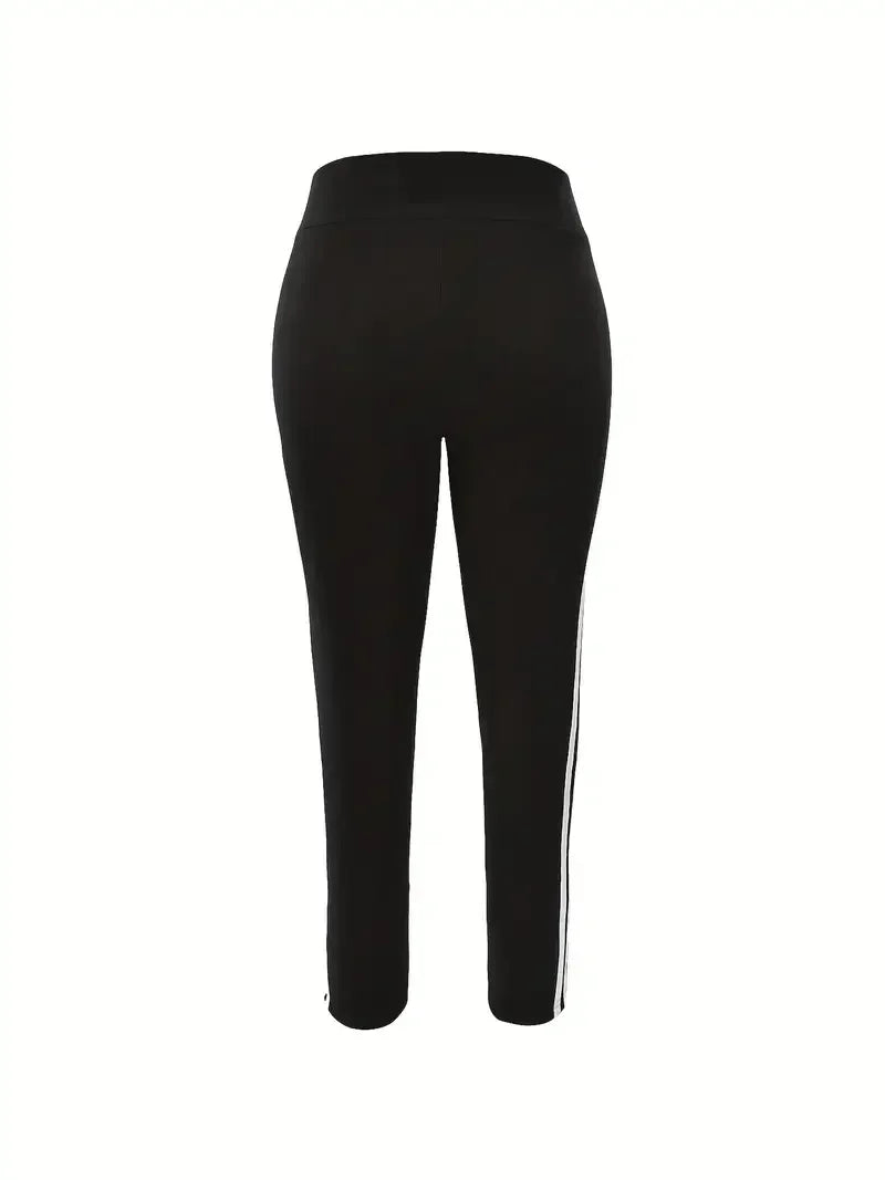Plus Size 1XL-5XL Women Fashion Striped Leggings by Chrissy'seye