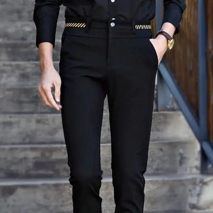 Men's non-ironing stretchy office trousers slim fit - Chrissy's Eye