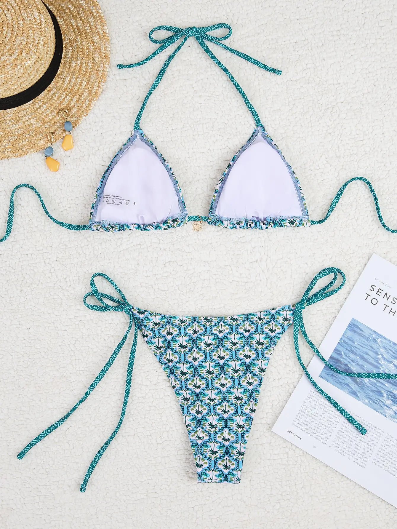 "2026 New Triangle Bikini Set - Floral Print Push Up Swimsuit & Brazilian Bottoms"