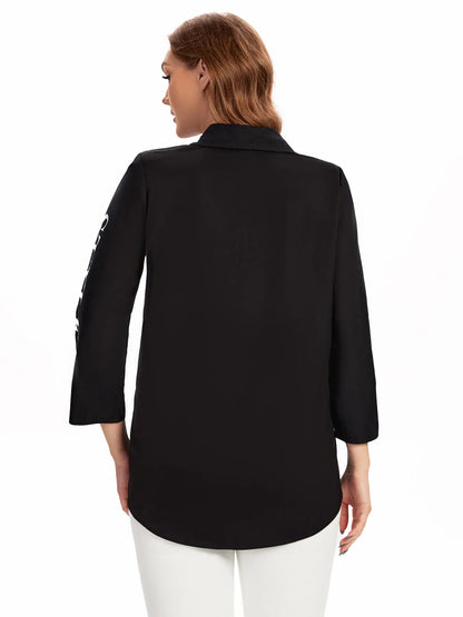 Women Plus Size Woven Spring And Summer Fashionable Shirt