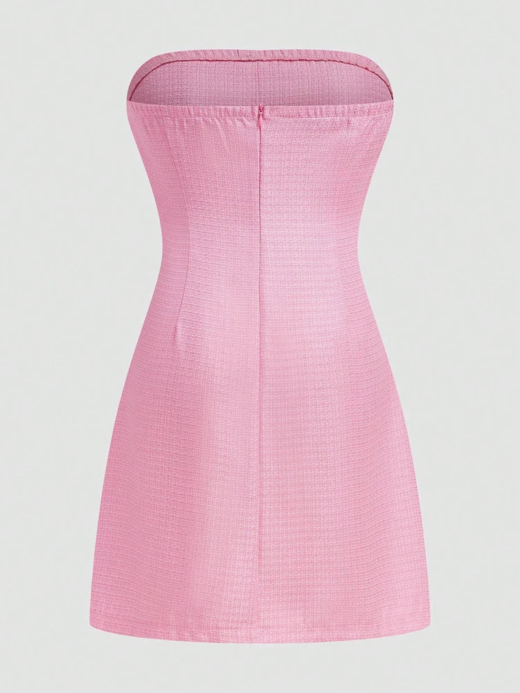 Plus Size Women's 2025 Spring Summer New Sweetheart Tunic Dress Pure Colour Pocket mini Short Dresses