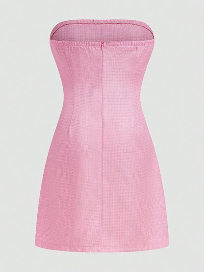 Plus Size Women's 2025 Spring Summer New Sweetheart Tunic Dress Pure Colour Pocket mini Short Dresses