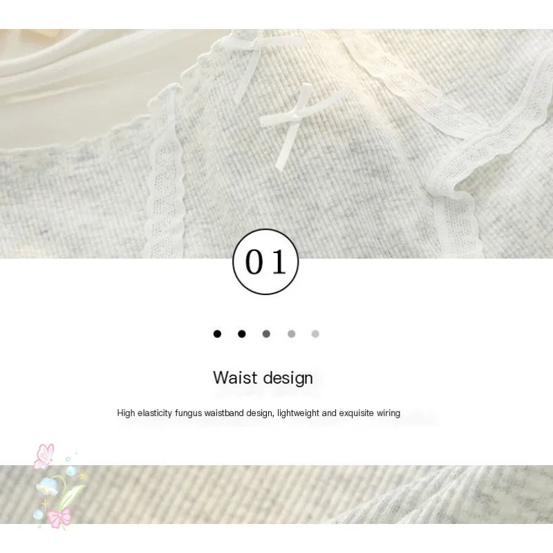 1/5pcs  Women's Underwear Girls' Cute Comfort Briefs Fashion Floral Panties Med Waist Seamless Underpants Female Lingerie M-XL