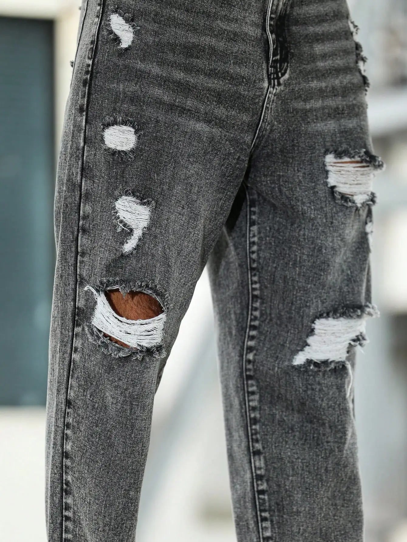 Men's Ripped Jeans for Dark Gray Street Style. Casual trend. by ChrissysEye