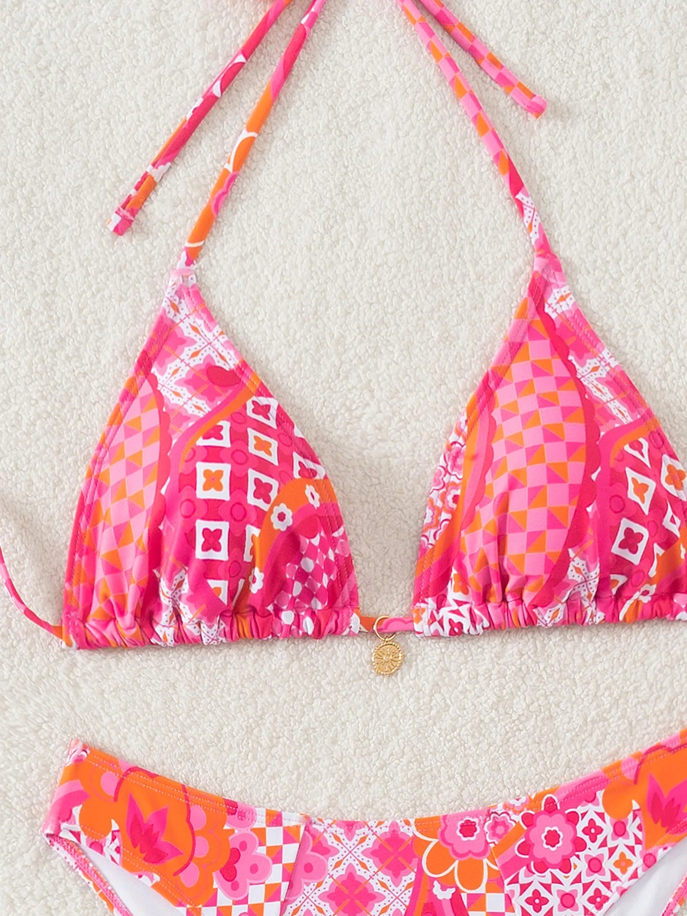 "2026 New Triangle Bikini Set - Floral Print Push Up Swimsuit & Brazilian Bottoms"