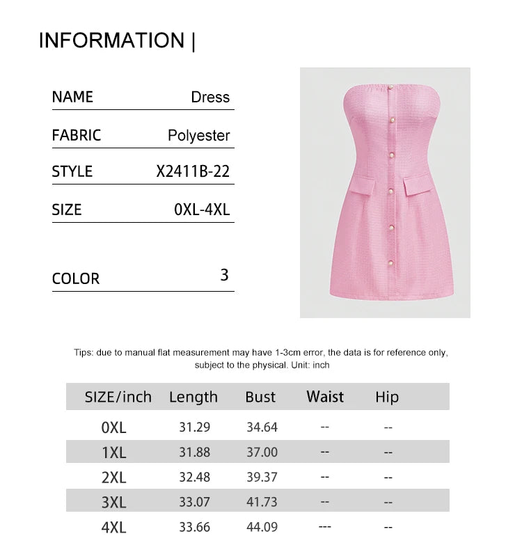 Plus Size Women's 2025 Spring Summer New Sweetheart Tunic Dress Pure Colour Pocket mini Short Dresses