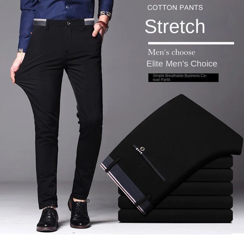 Men's non-ironing stretchy office trousers slim fit - Chrissy's Eye