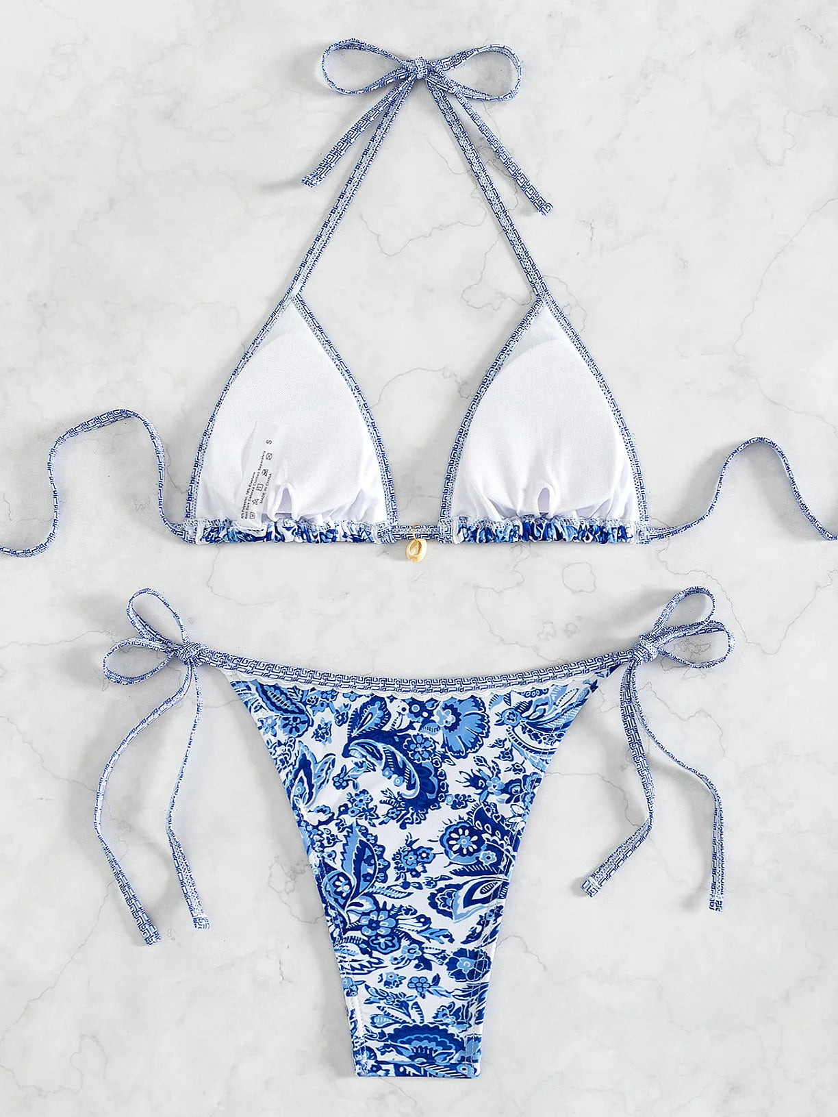 "2026 New Triangle Bikini Set - Floral Print Push Up Swimsuit & Brazilian Bottoms"