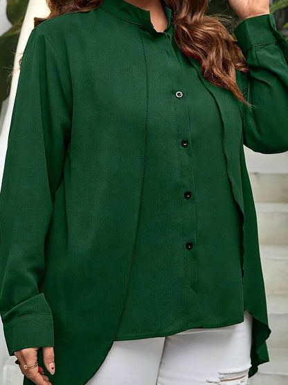 Women's oversized woven solid color spring/summer casual shirt