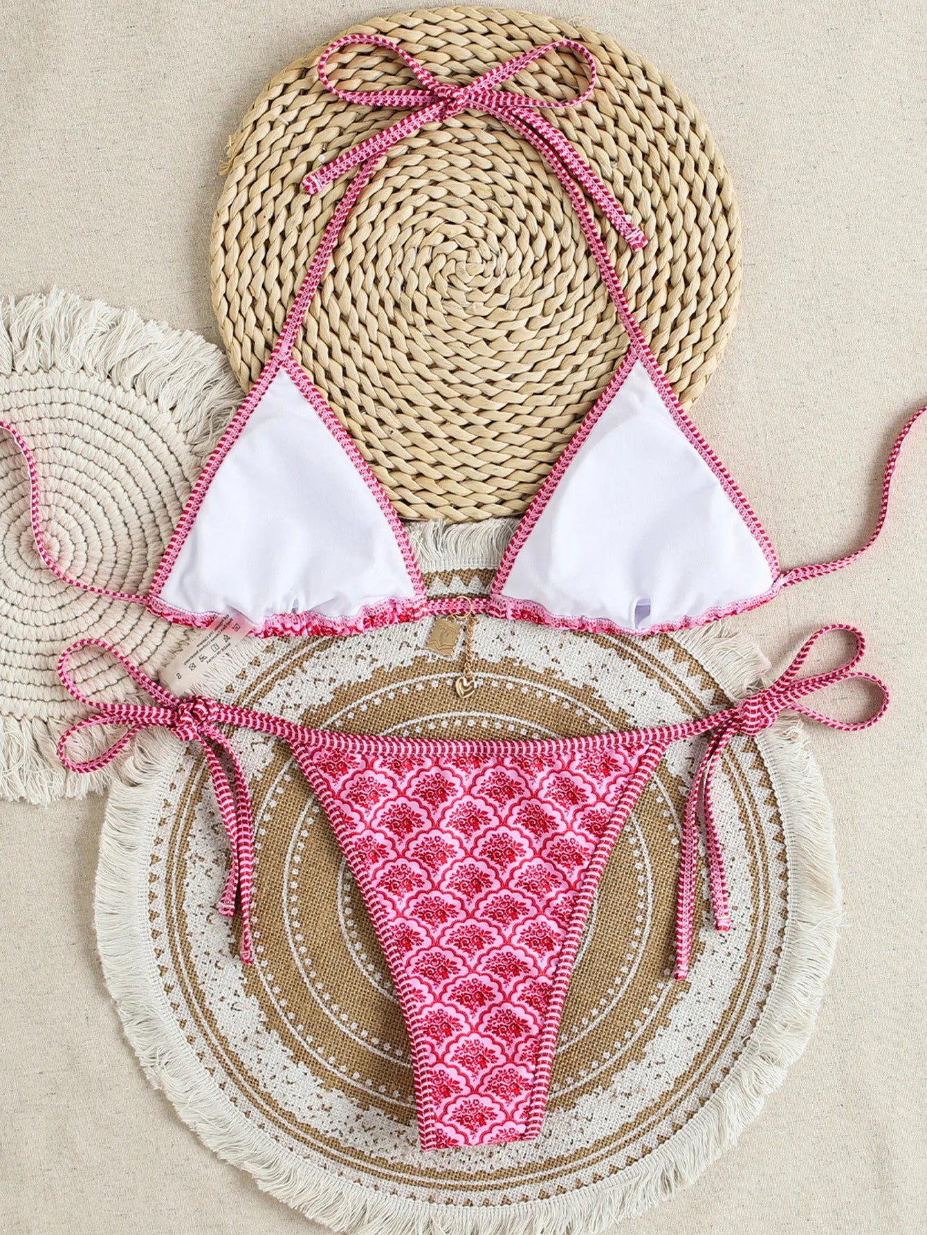 "2026 New Triangle Bikini Set - Floral Print Push Up Swimsuit & Brazilian Bottoms"