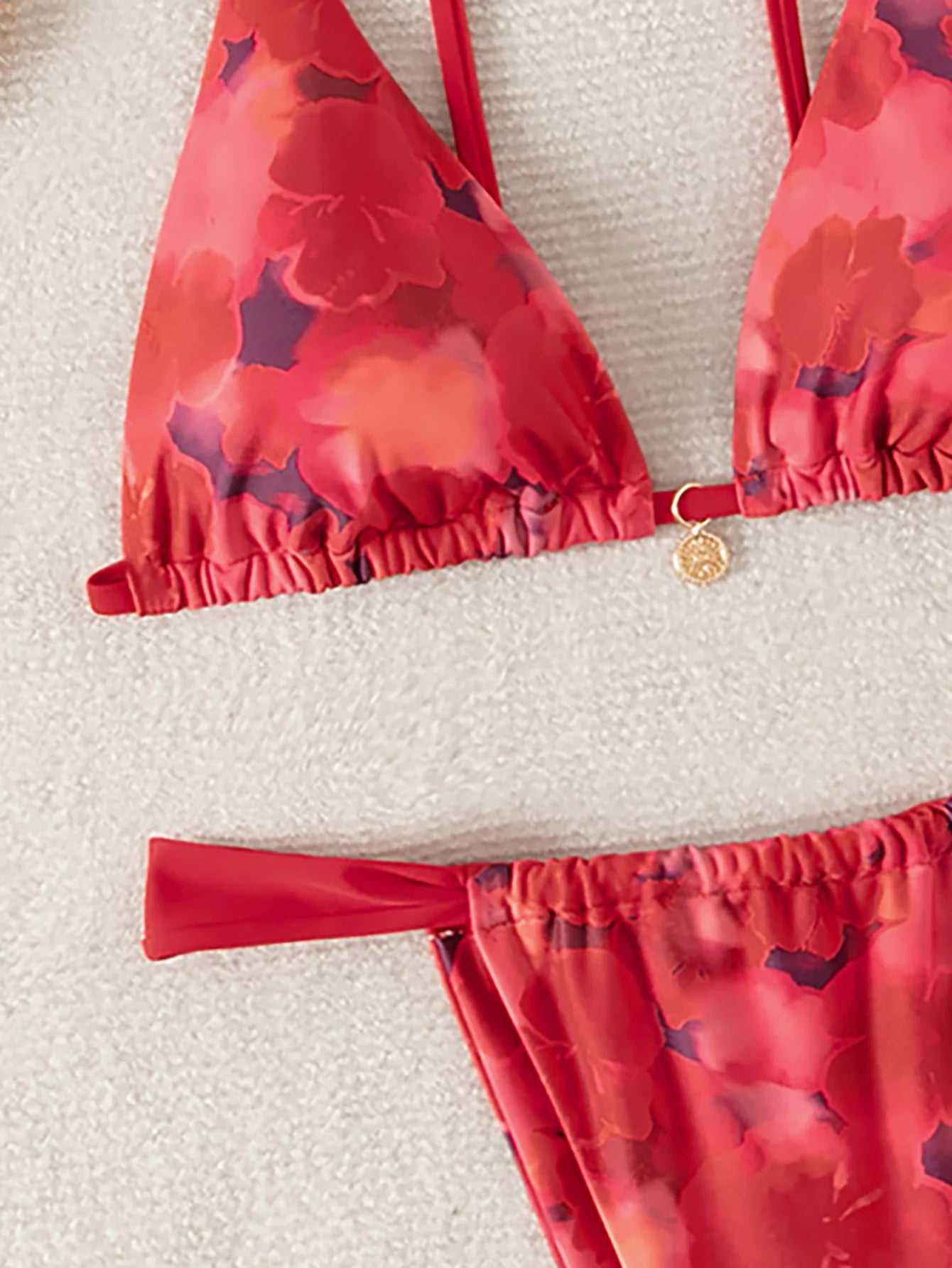 "2026 New Triangle Bikini Set - Floral Print Push Up Swimsuit & Brazilian Bottoms"