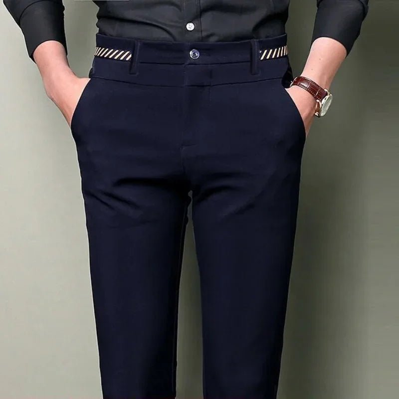 Men's non-ironing stretchy office trousers slim fit - Chrissy's Eye