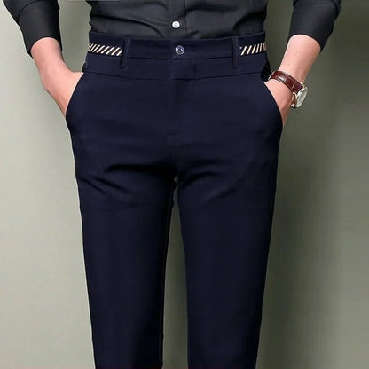 Men's non-ironing stretchy office trousers slim fit - Chrissy's Eye